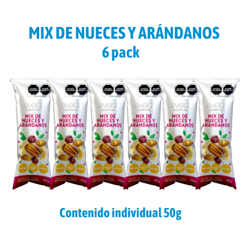 6 Pack - Mix de Nueces y Arándano Reducido en Azúcar 50g