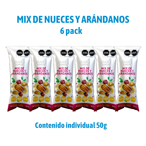 6 Pack - Mix de Nueces y Arándano Reducido en Azúcar 50g
