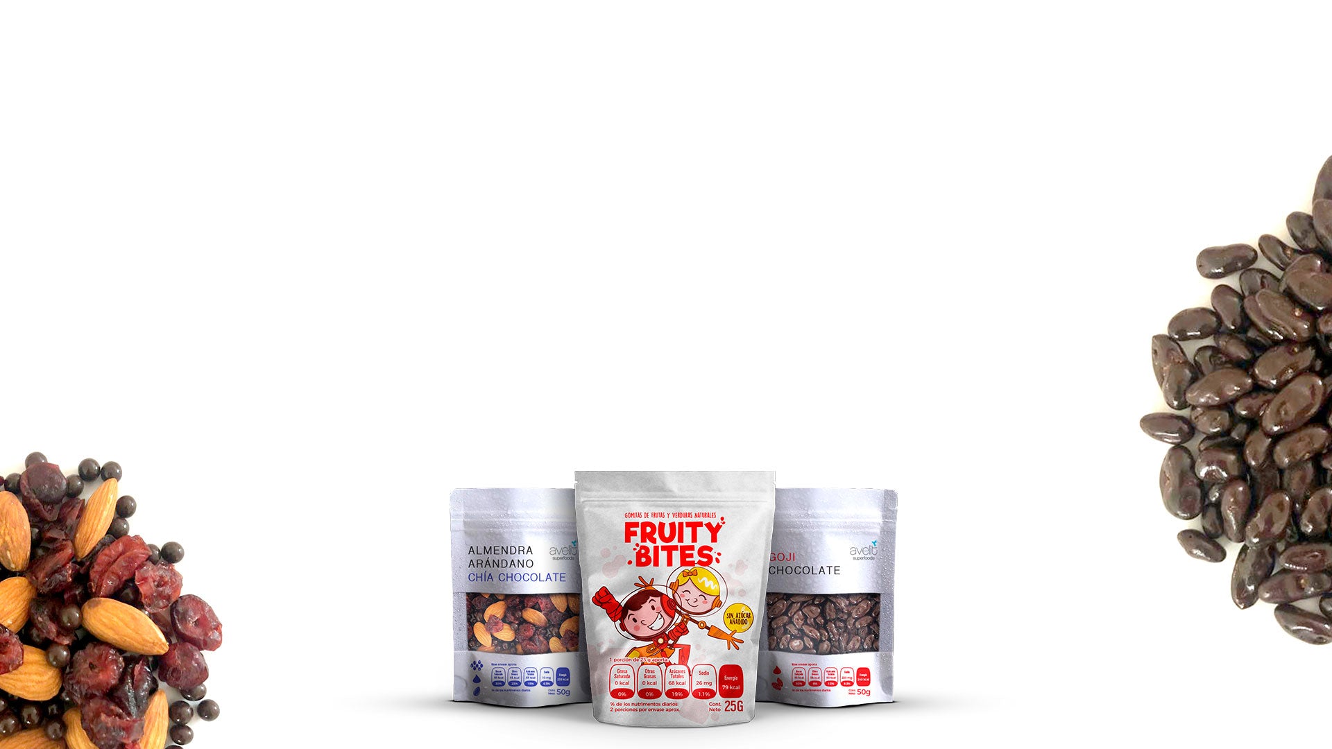 Snacks saludables Avelit nueces berries y semillas